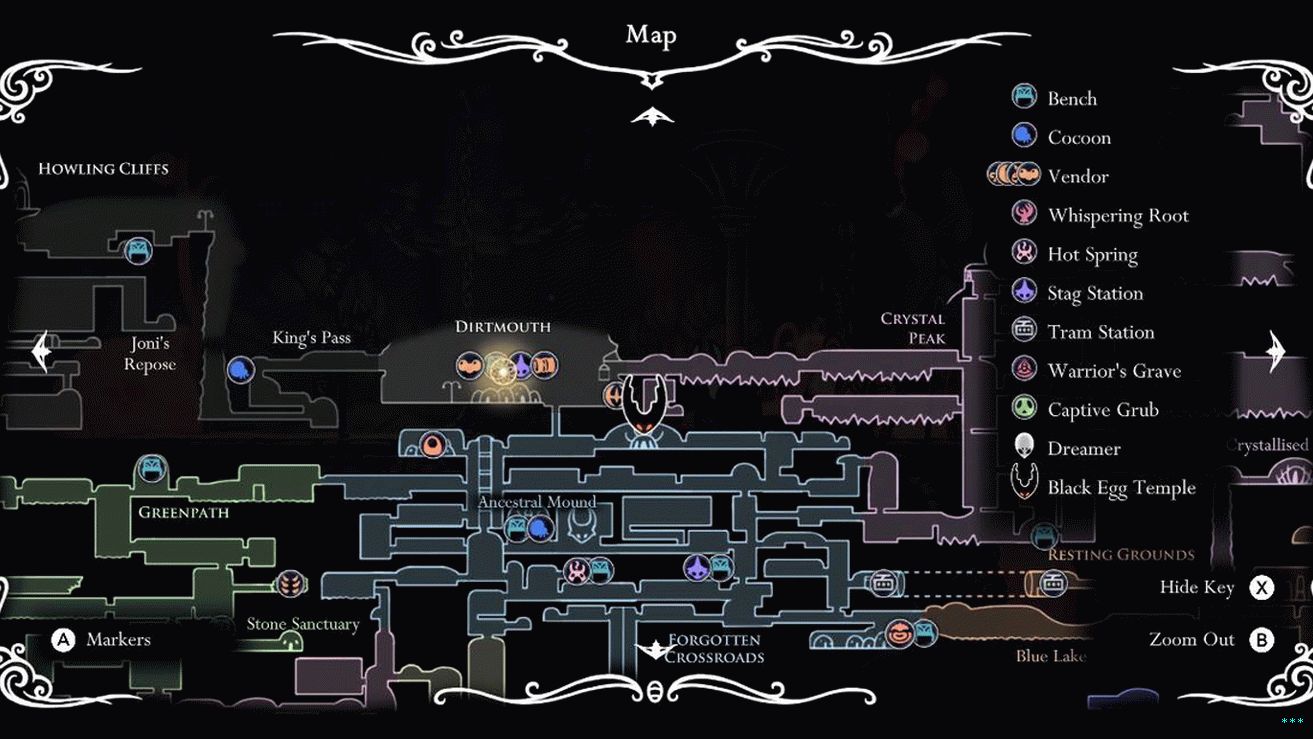 Карта холовнеста hollow knight