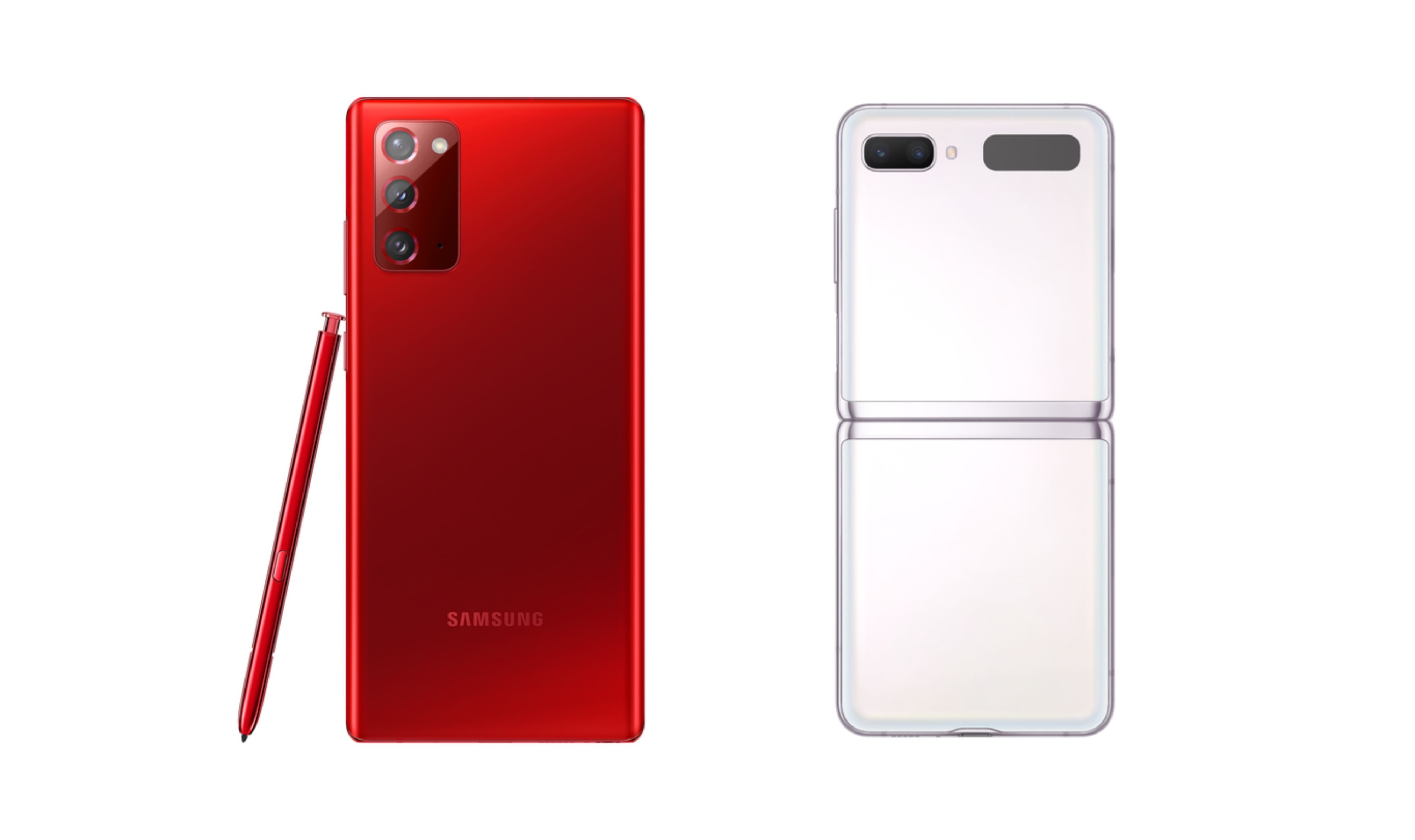 Galaxy Note 20 Mystic Red Galaxy Z Flip 5G Mystic White 